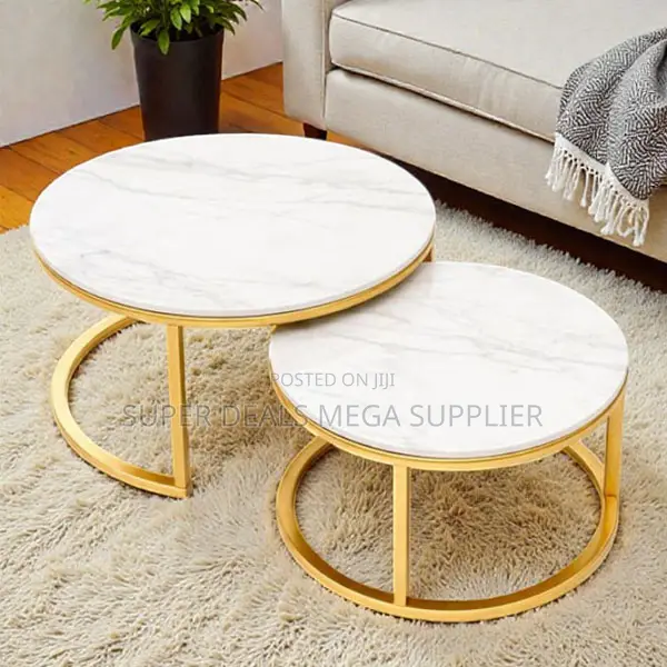 Marble Nesting Coffee Table With Premium Stone Look Finish