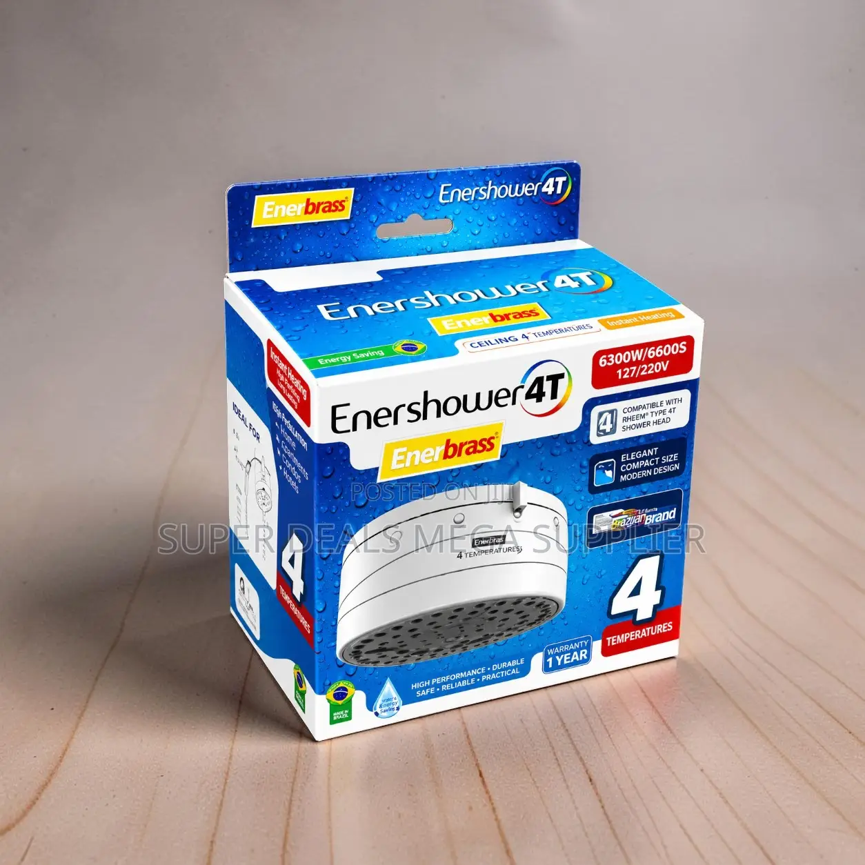 Enerbras Enershower 4T Robust Instant Shower Engineered Borehole Use