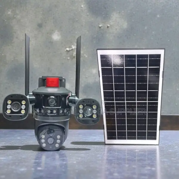 V380 Pro 20MP 4G PTZ Rotating Triple Lens Solar Camera IP66 Waterproof