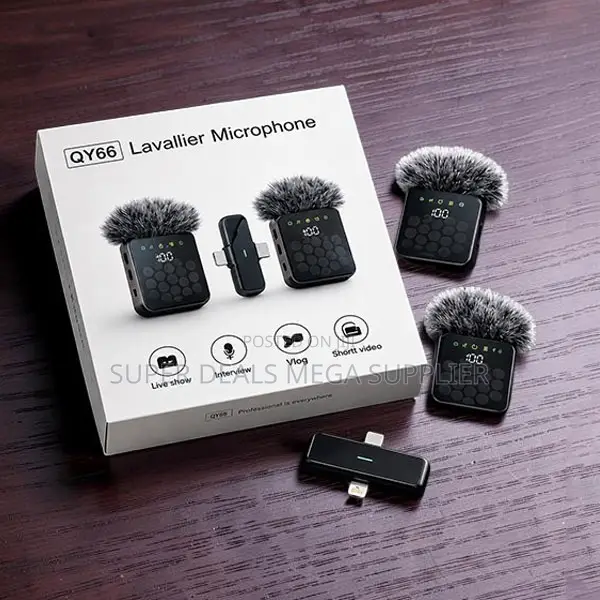 Compact Durable 3 in 1 Dual Mics Wireless Lavalier Microphone
