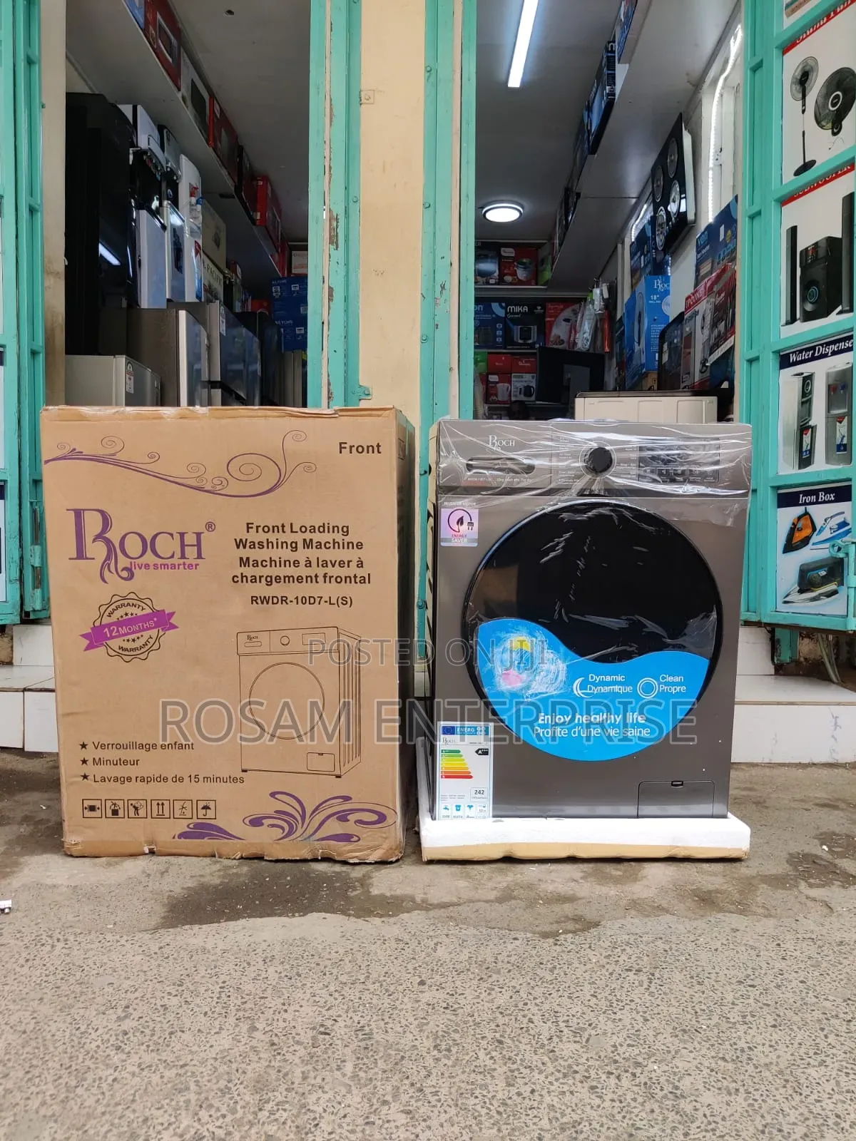 Roch Washing Machine 10kg Front Load Fully Automatic Wash Dry