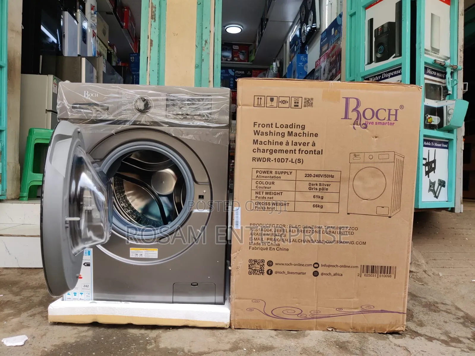 Roch Washing Machine 10kg Front Load Fully Automatic Wash Dry