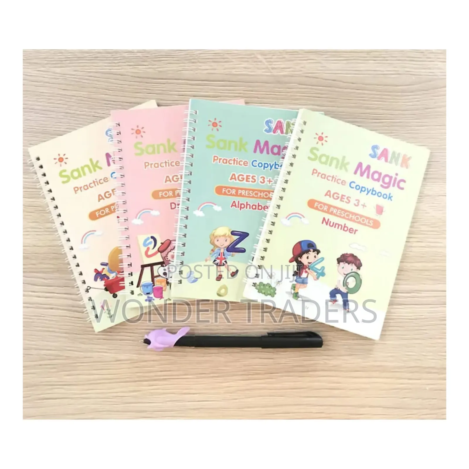 Sank Magic Copy Book a Set of 4 Books * 10 Pieces Refill Pens