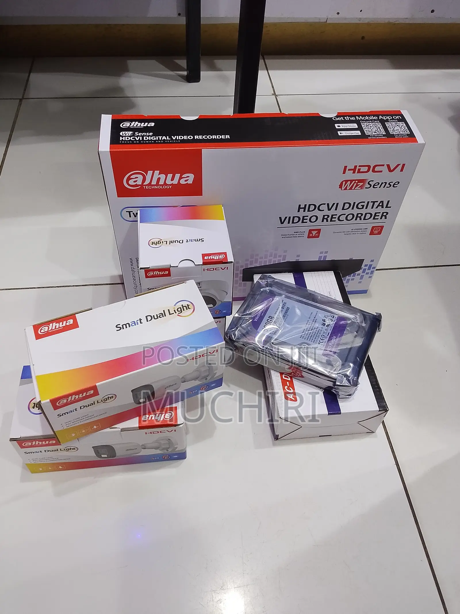 Smart Dahua 4 Channels Complete Kit CCTV Cameras Package Full Kit