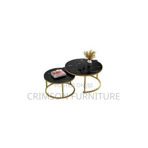 Glass Marble-Effect Nesting Coffee Table