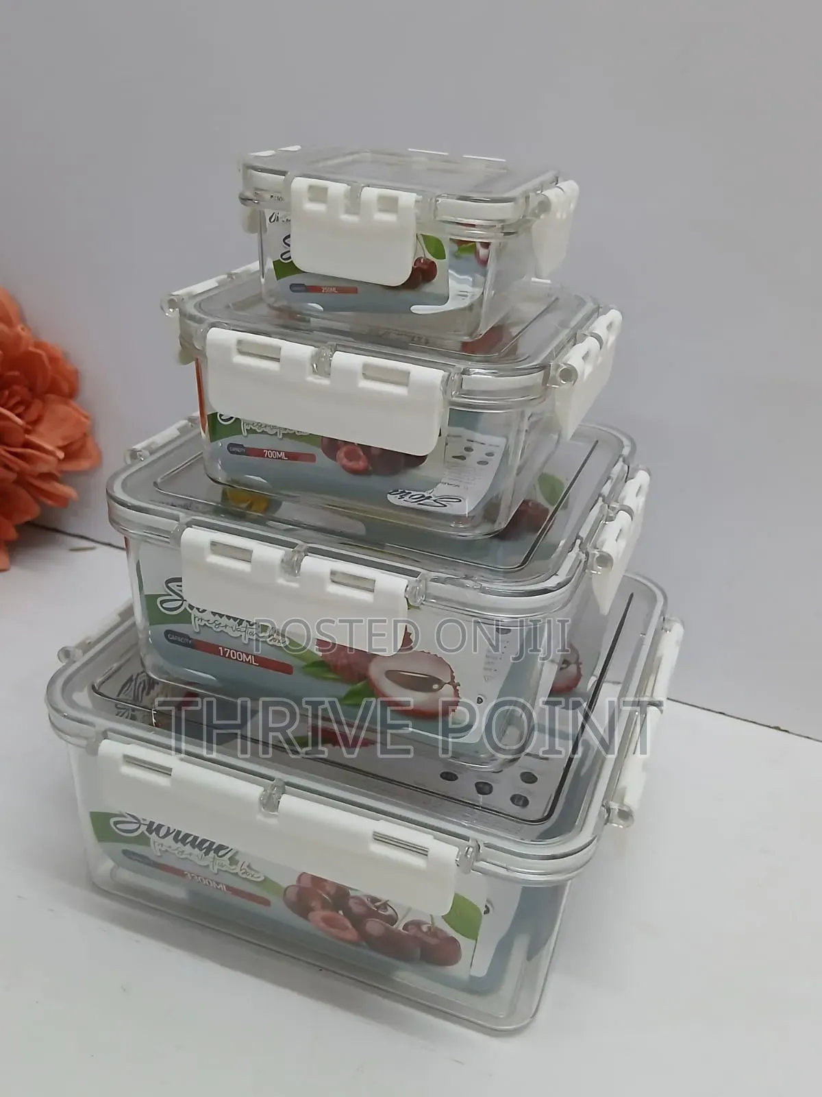 4 in 1 Transparent Airtight Pantry Boxes