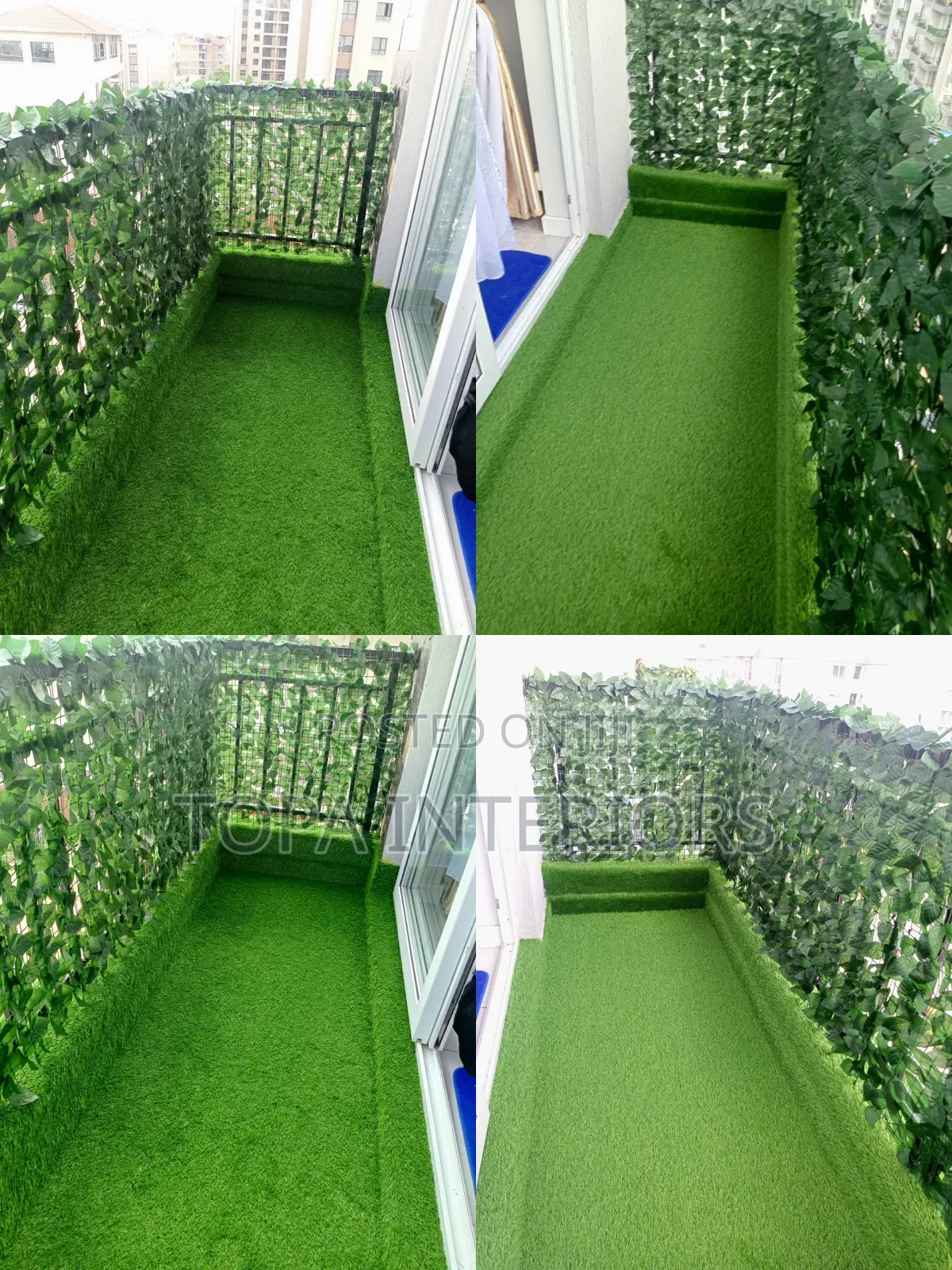 Dust Trapping Leafy Green Artificial Balcony Privacy Fence Plants