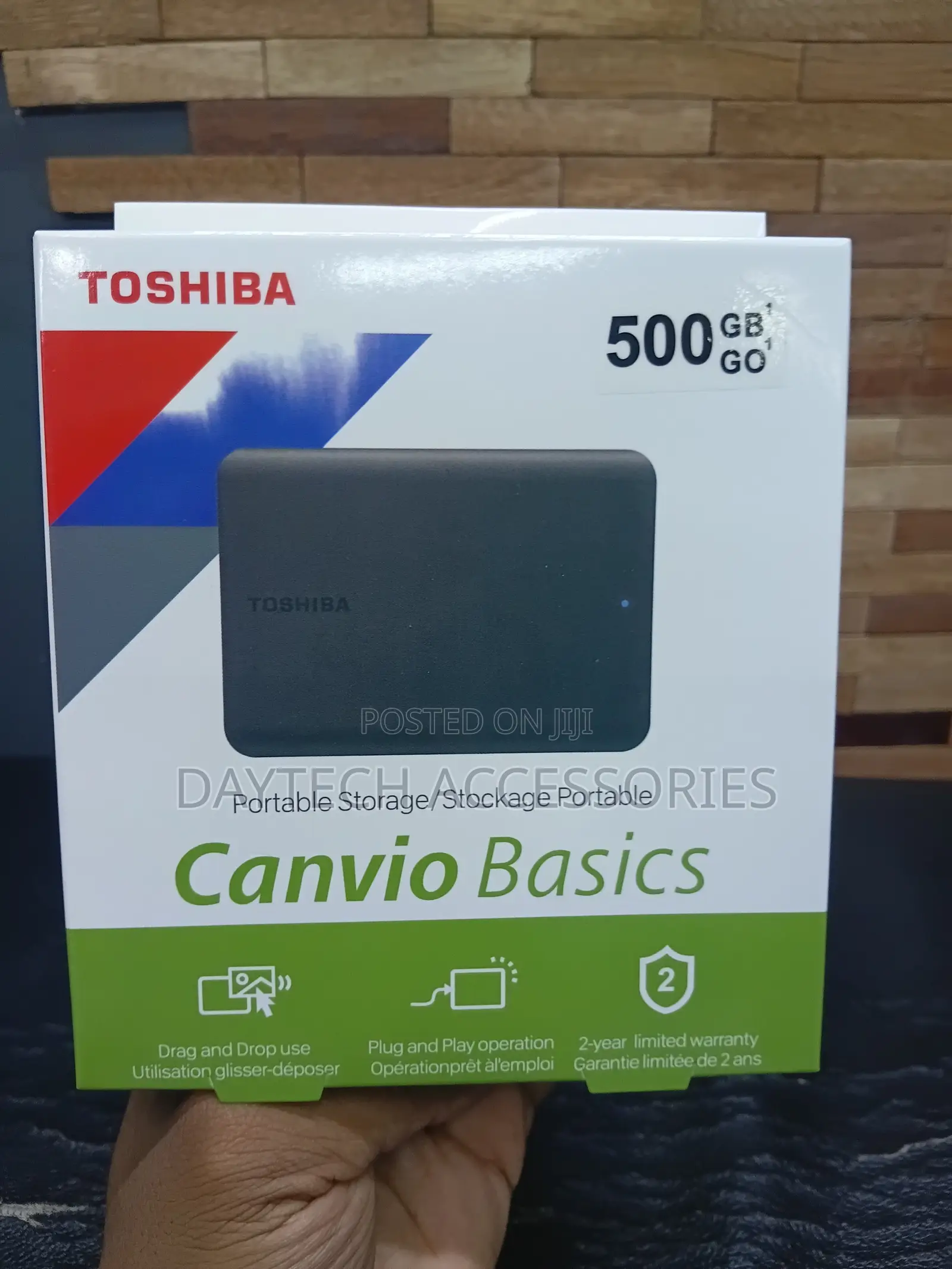 This Is a Toshiba Canvio Basics Portable Hard Drive 500GB Capacity