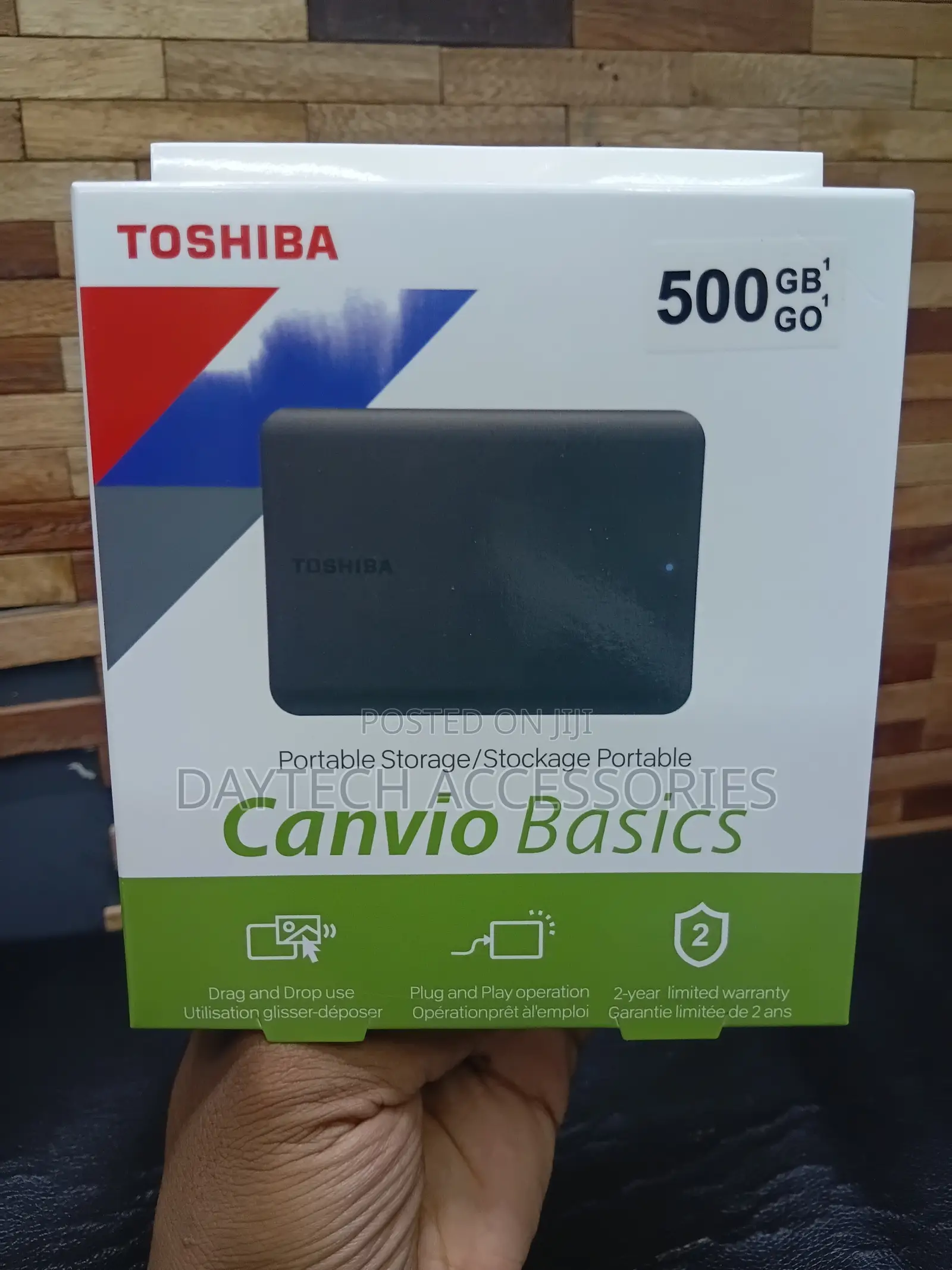 This Is a Toshiba Canvio Basics Portable Hard Drive 500GB Capacity