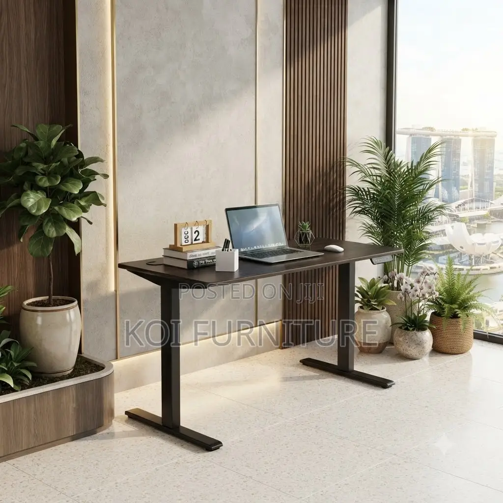 Office Desk; 1.6 Meter Adjustable Height Modern Sit-Standing Desk