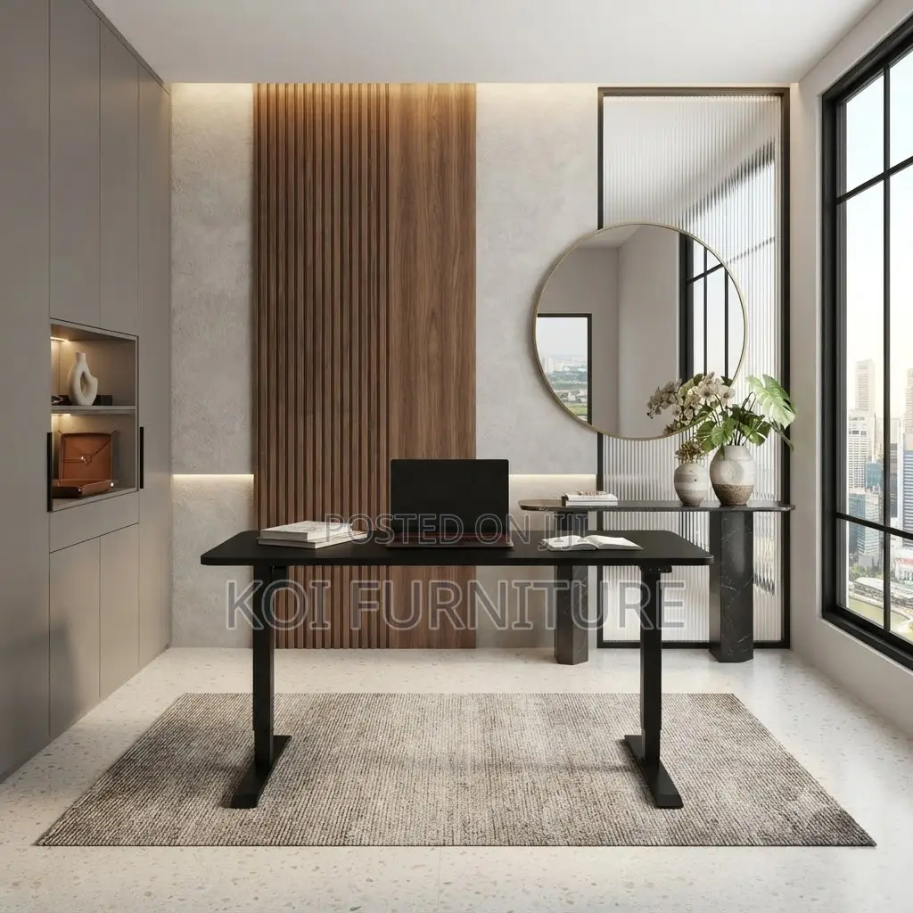 Office Desk; 1.6 Meter Adjustable Height Modern Sit-Standing Desk