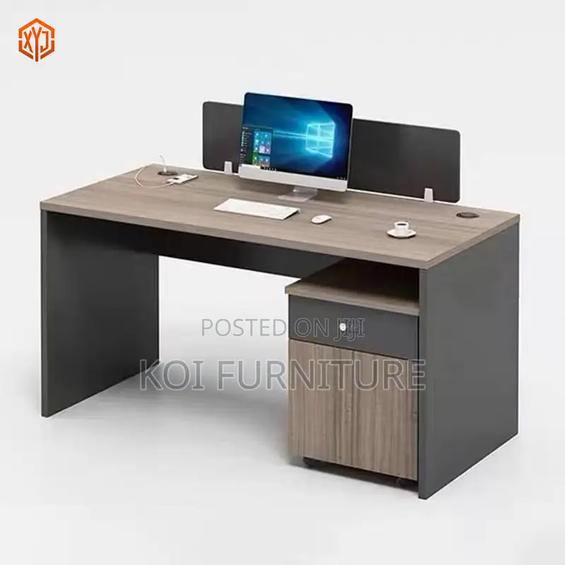 Office Workstation; Two Users Wooden Open Partioned Workstation