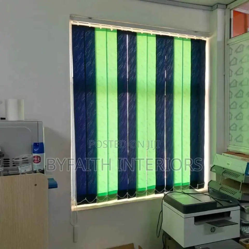 Green and Navy Blue Window Blinds