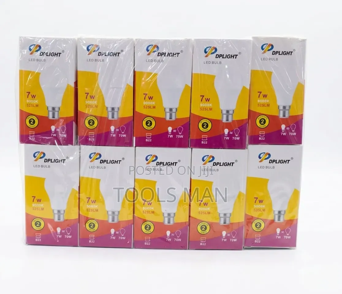 DPLight 7W LED Bulbs B22 Bayonet Pin Base - Pack of 10.