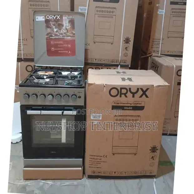 Mika ORYX 50x60 Standing Cooker – 3 Gas Burners + 1 Rapid Hot