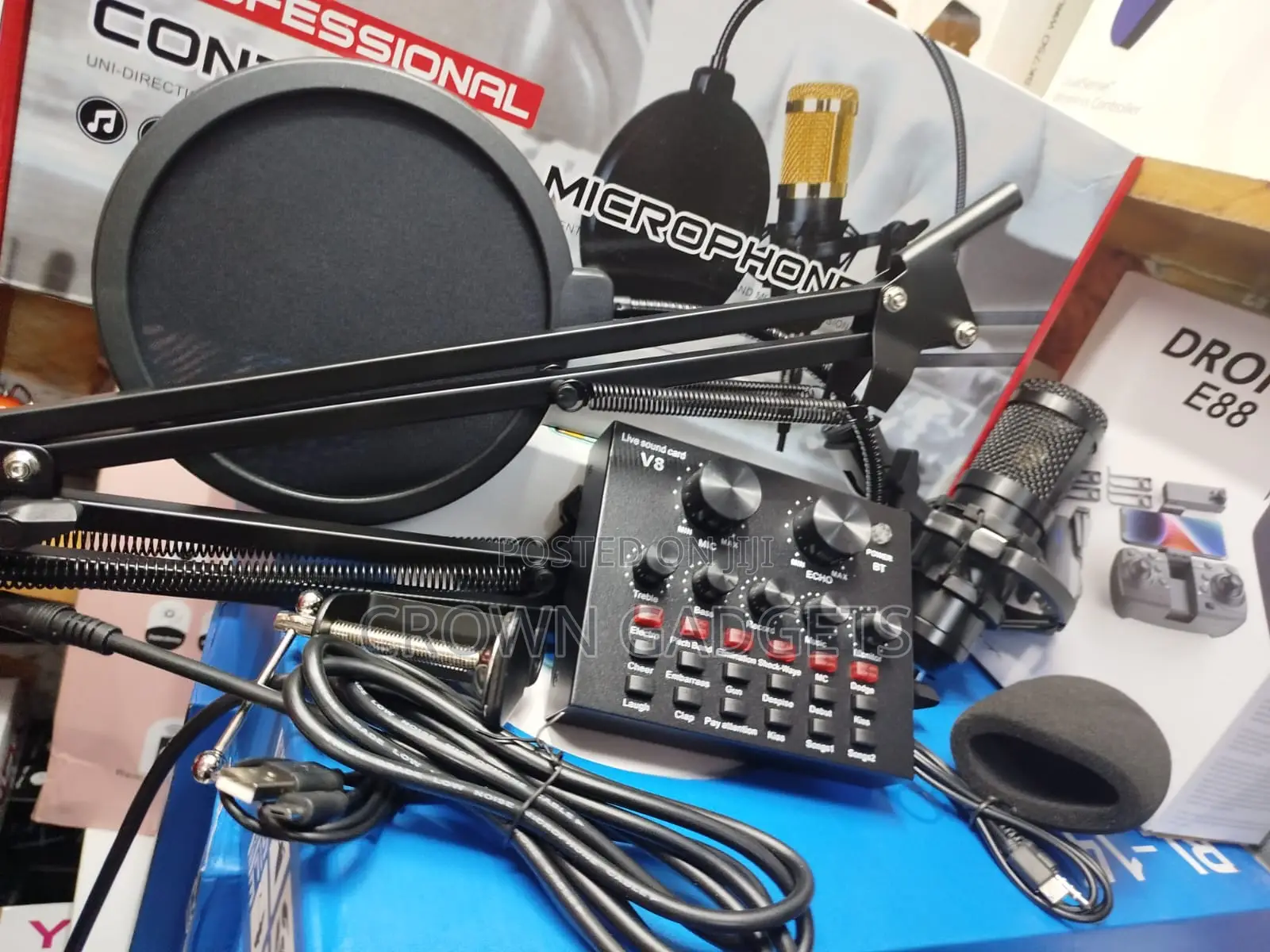 BM800 Studio Microphone V8 Audio Interface for Podcasting