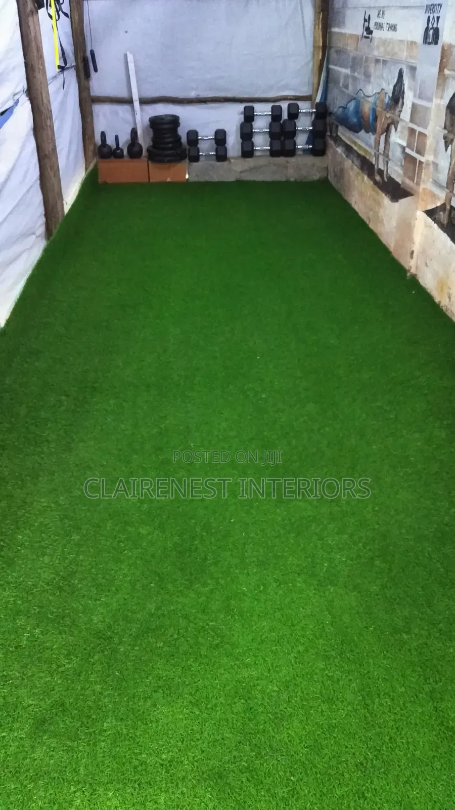 15mm Gym Lifting Zone Green Artificial Grass Carpet