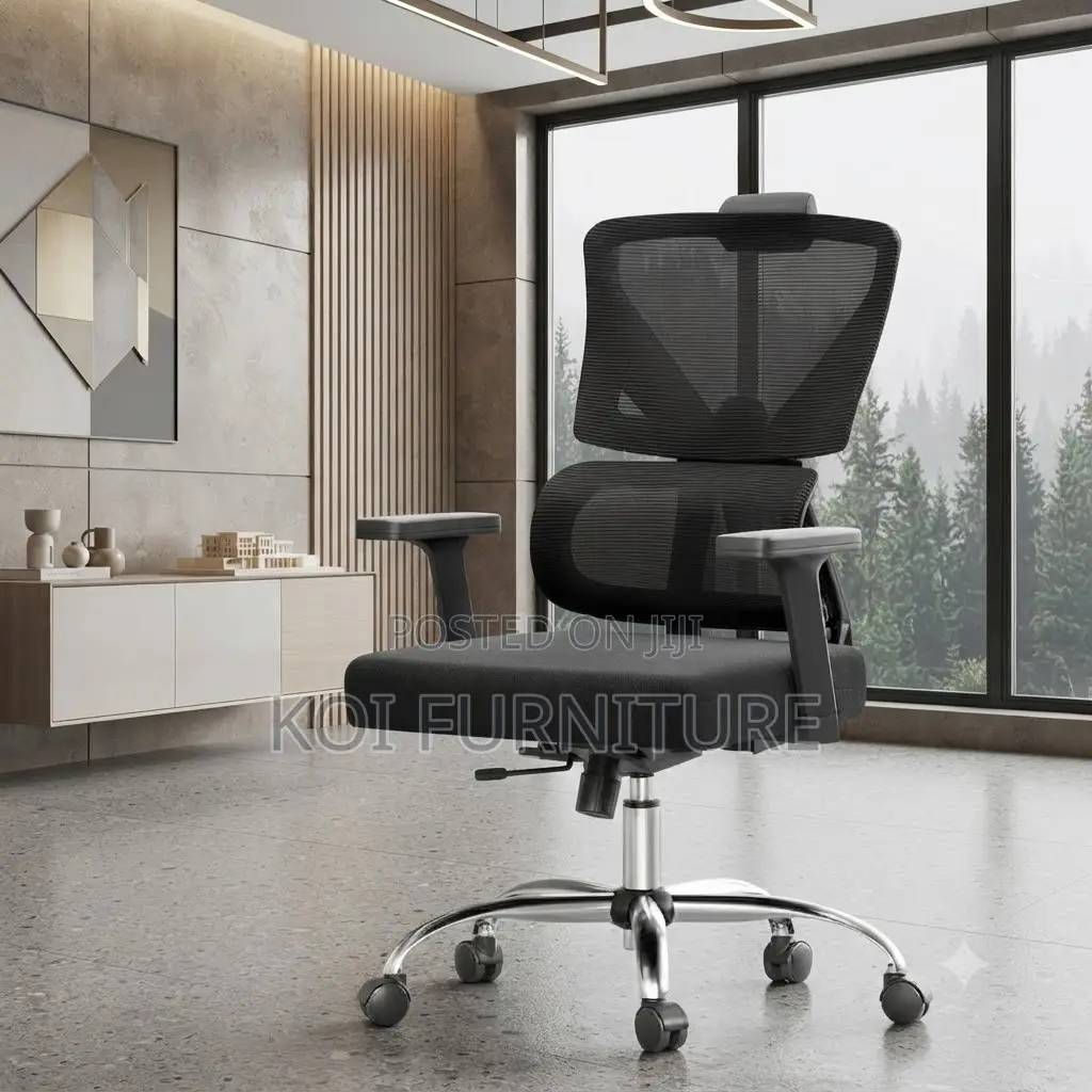 Office Chairs; High Back Mesh Executive Orthopedic Seat With Support