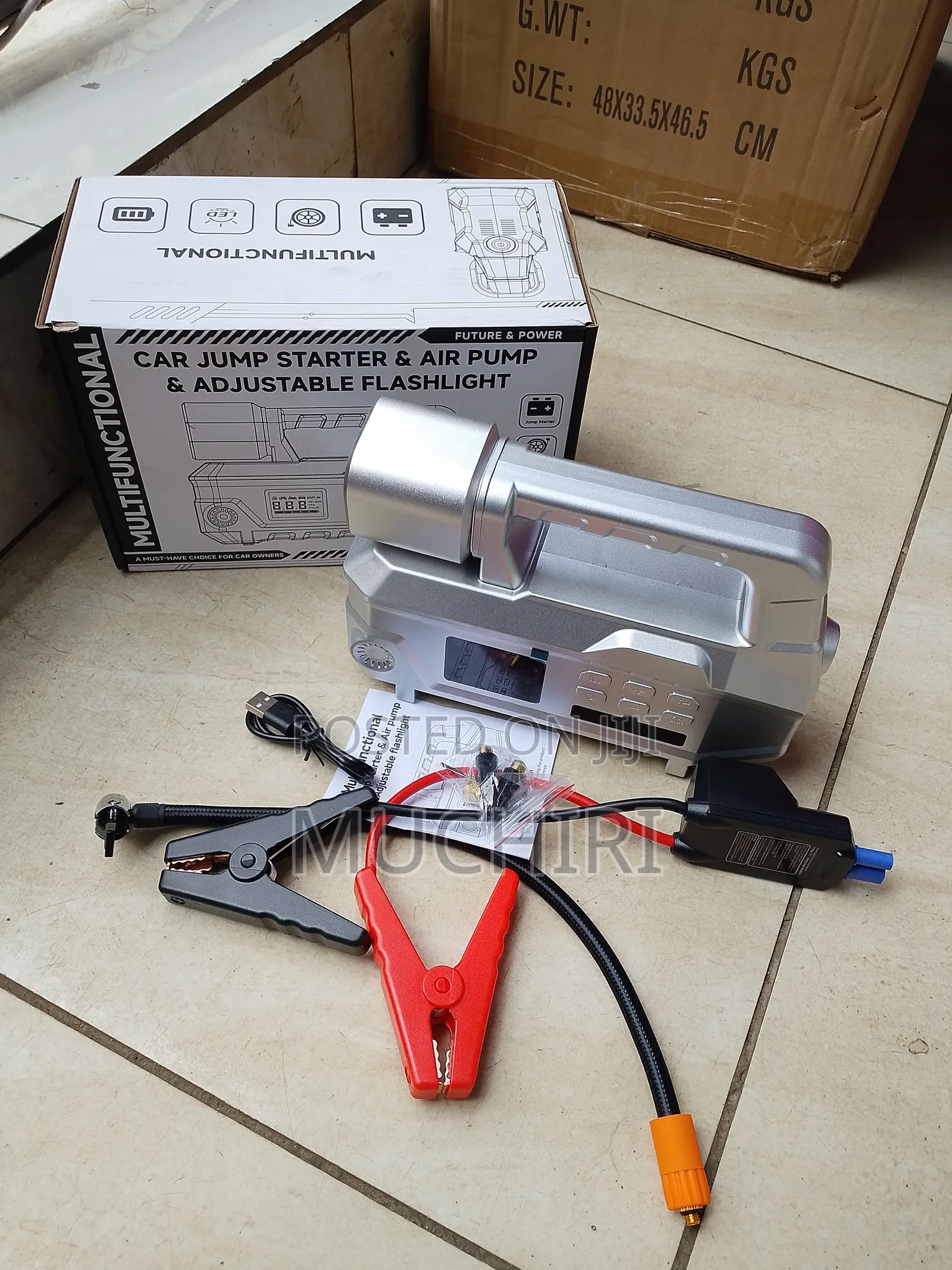 High Power Digital Jump Starter With Air Compressor 12V