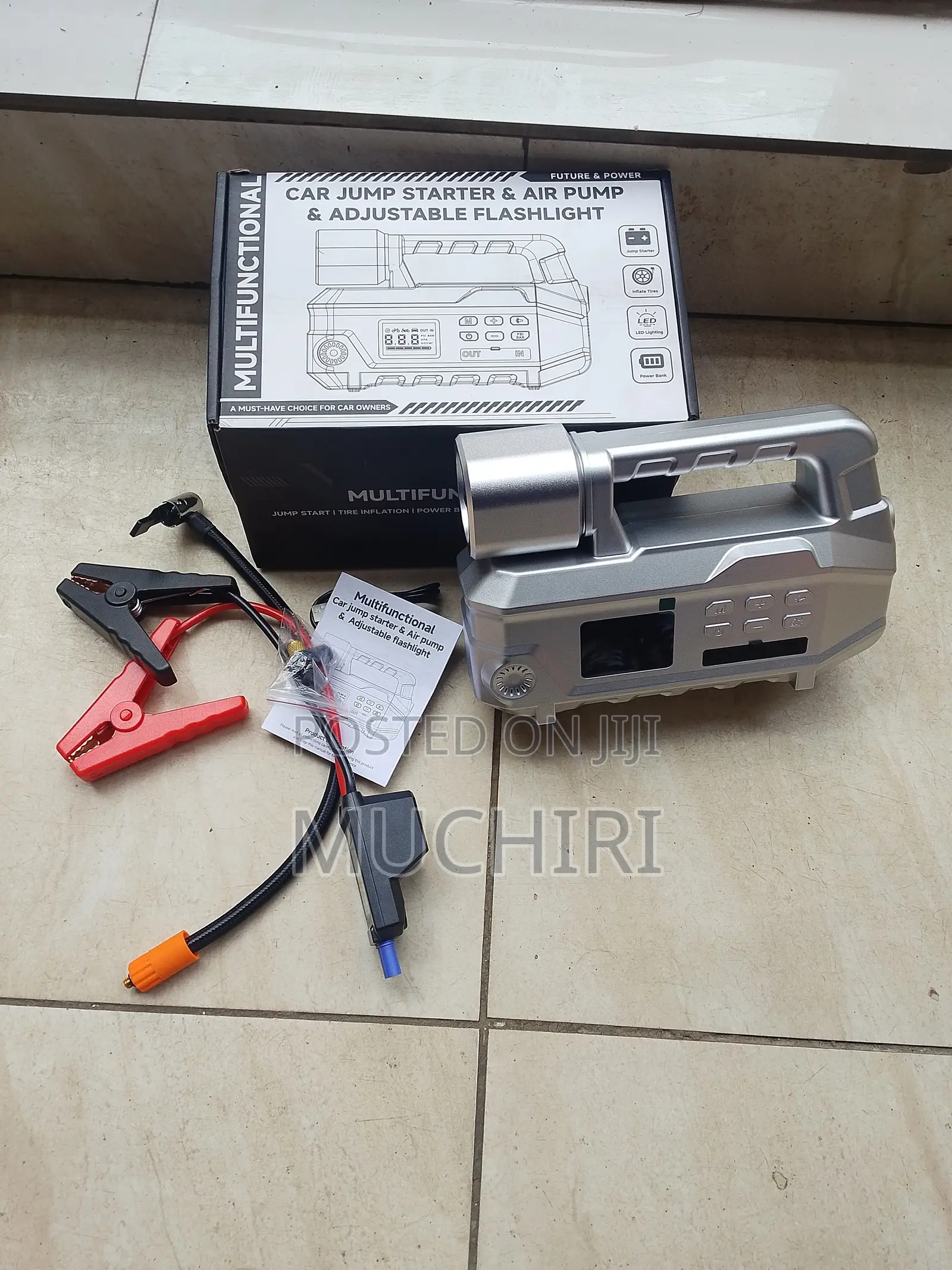 High Power Digital Jump Starter With Tire Inflator for Cars SUVs
