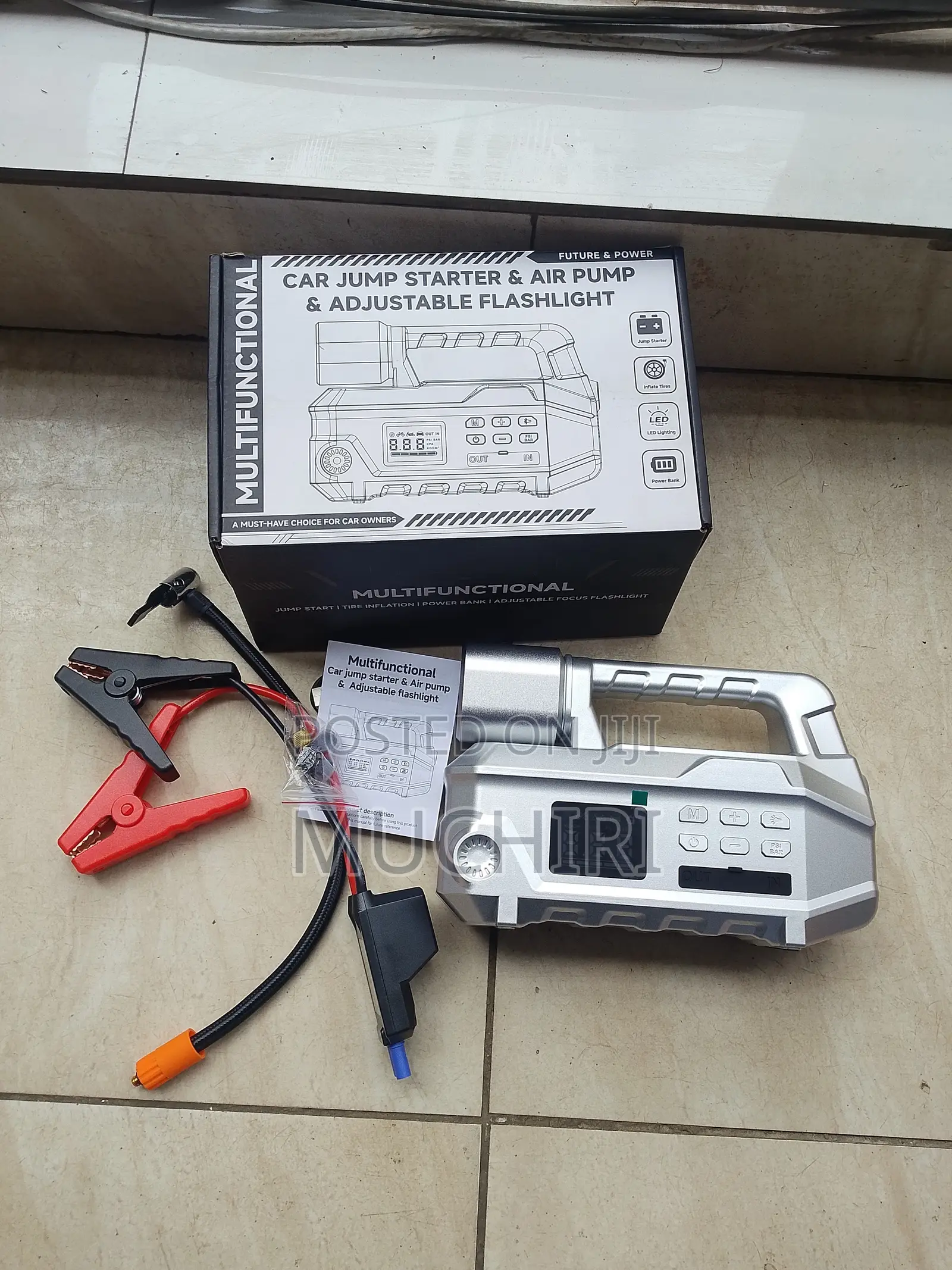 Heavy Duty Emergency Digital Jump Starter With Air Pump USB Output