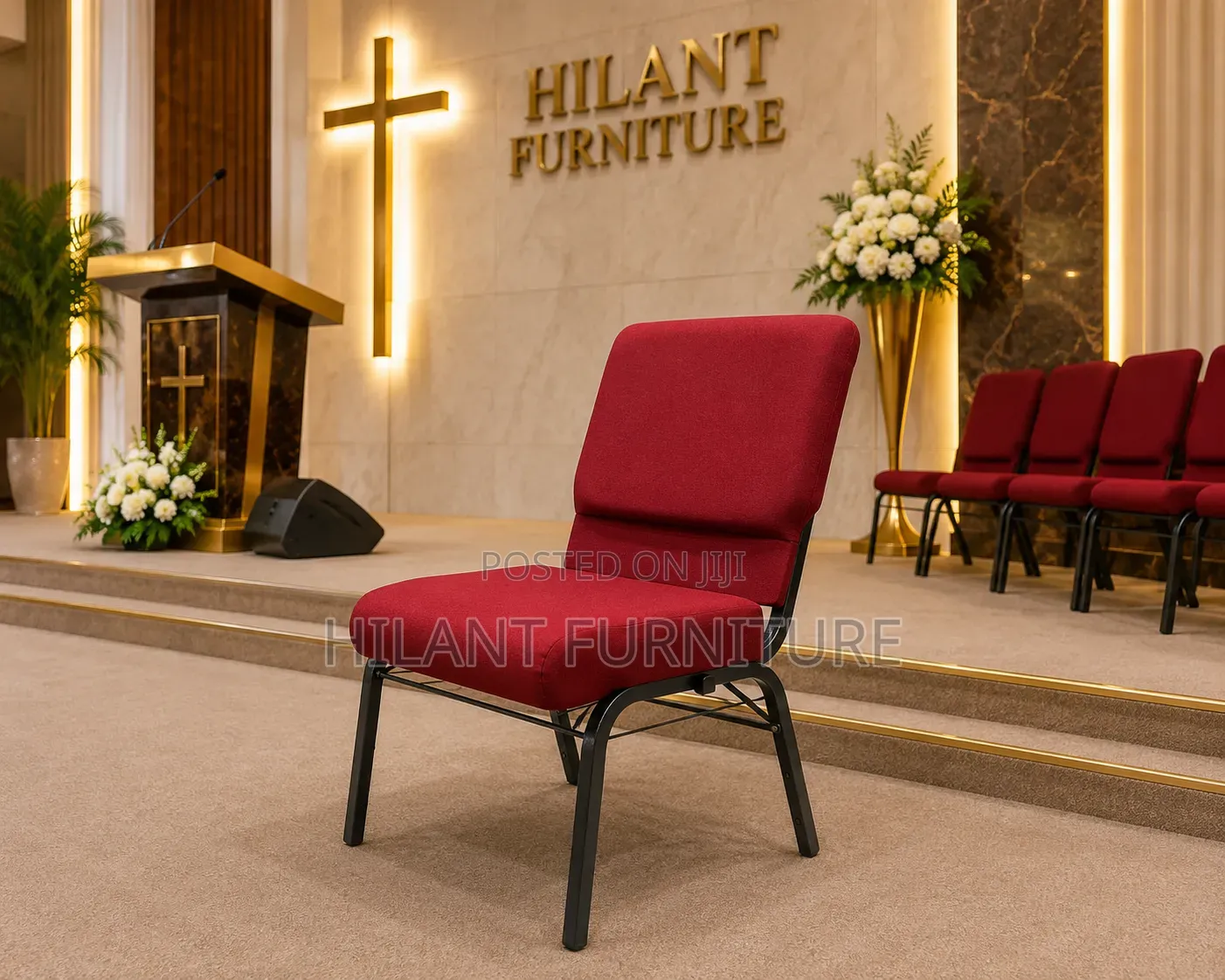 Red Unique Church Chair.