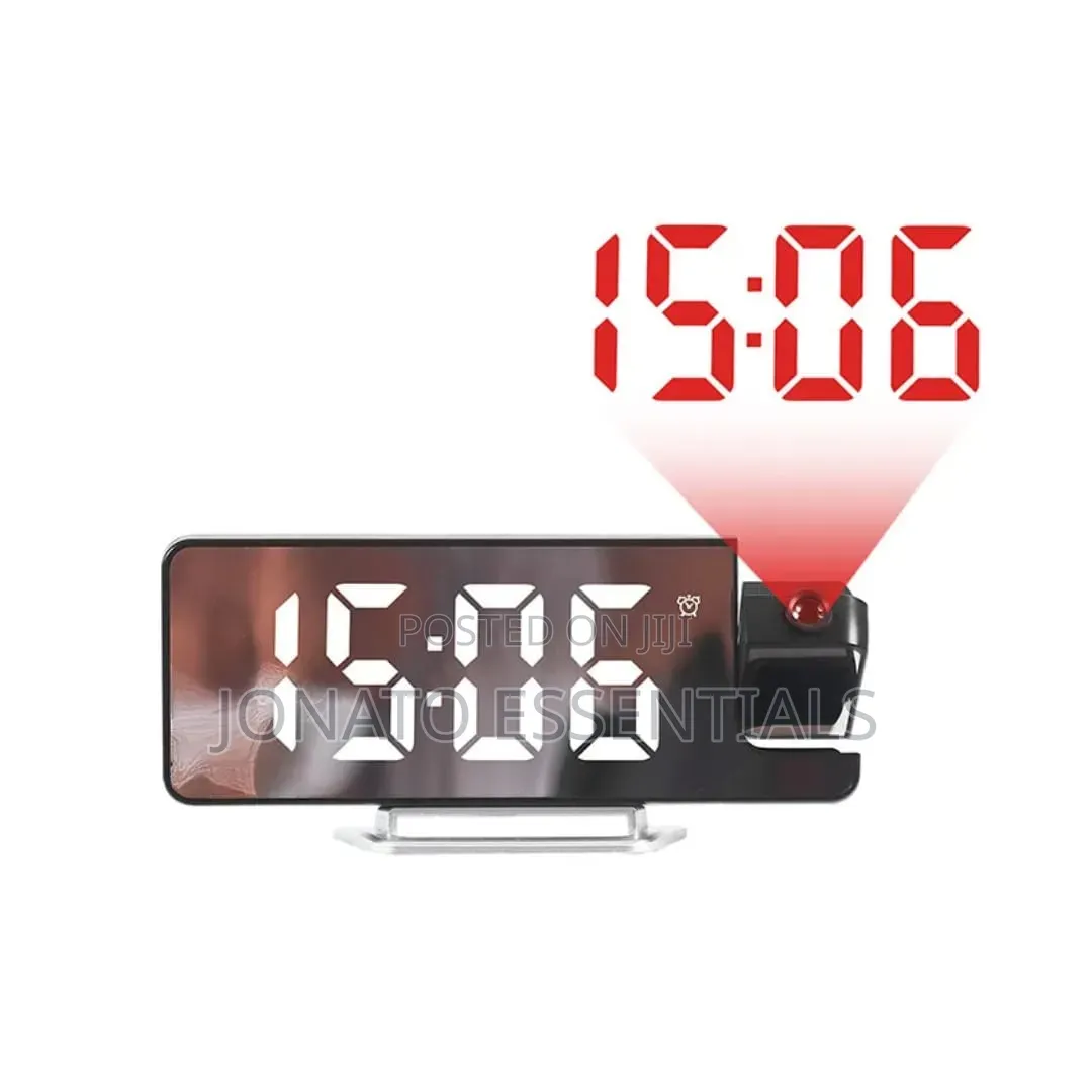 Digital Projection Alarm Clock With Mirror Display