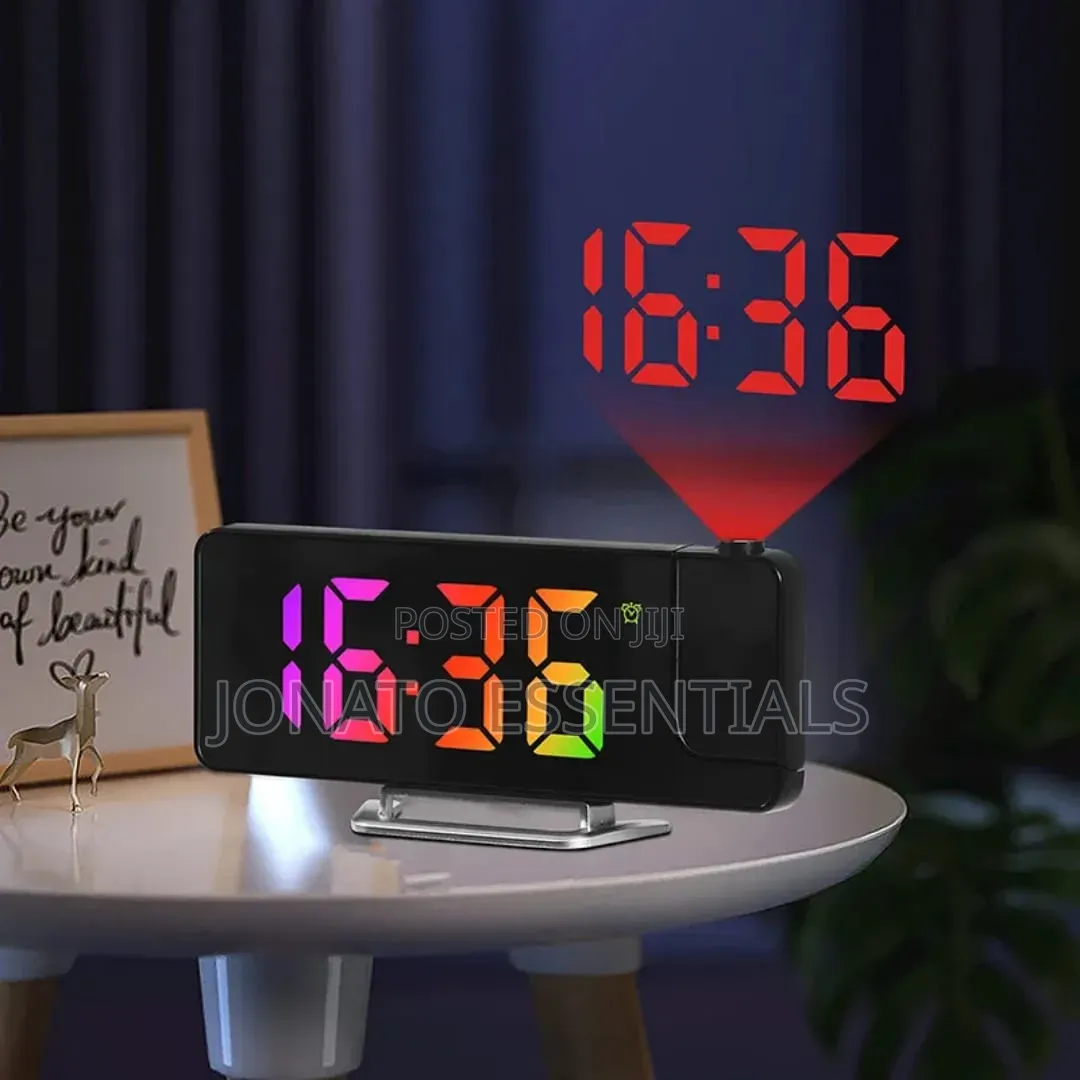 Digital Projection Alarm Clock With Mirror Display
