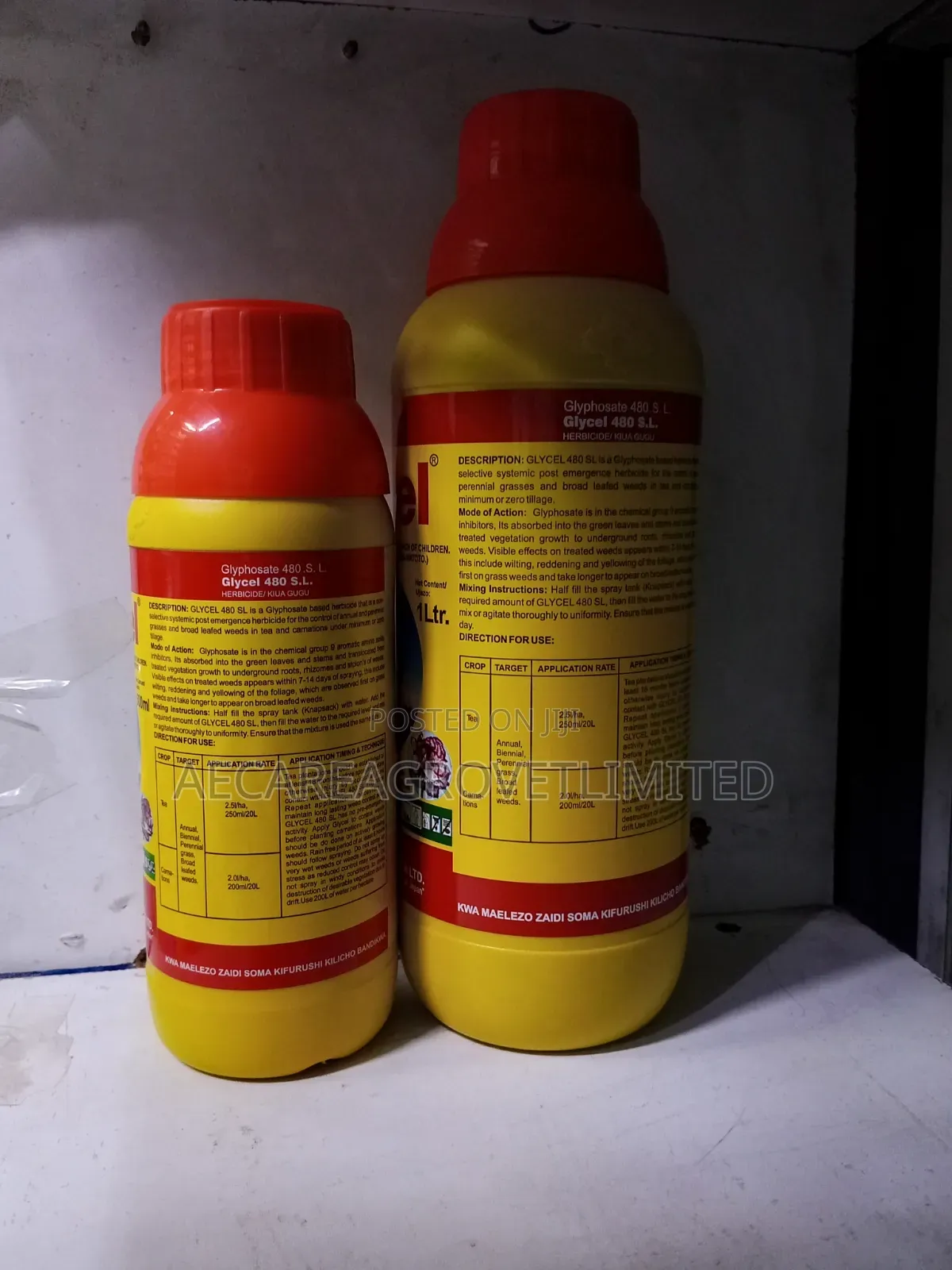 Glycel Herbicide 480 Sl 500ml, 1litre Non-Selective