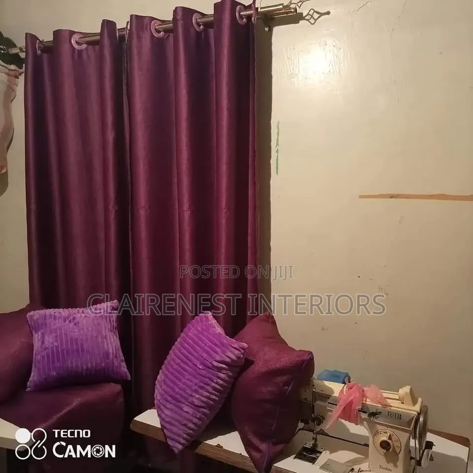 Maroon, Blue and Yellow, Premium Quality, Long Lasting Window Curtains