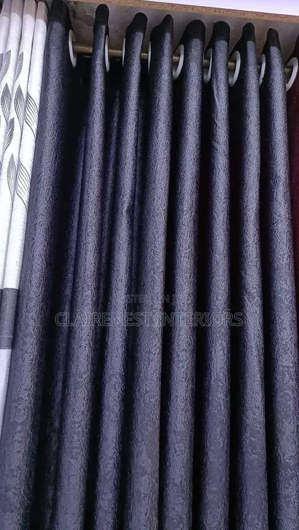 Black and Red Soft Plain Eyelates Window Curtains