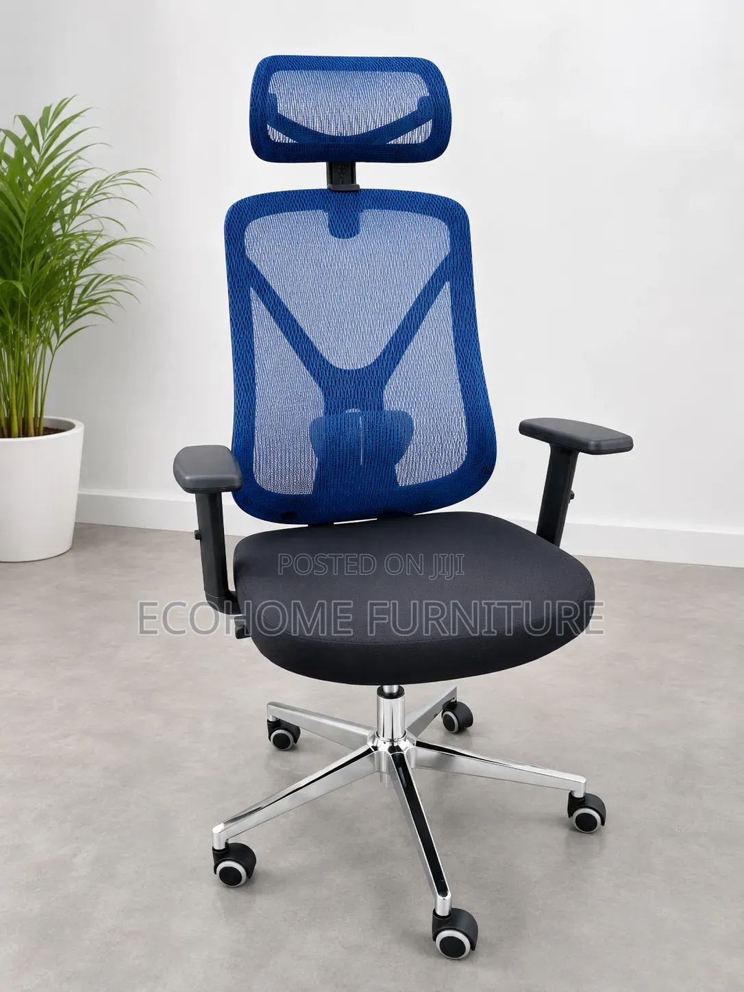 Premium Ergonomic High-Back Mesh Office Chair With Adjustable Headrest