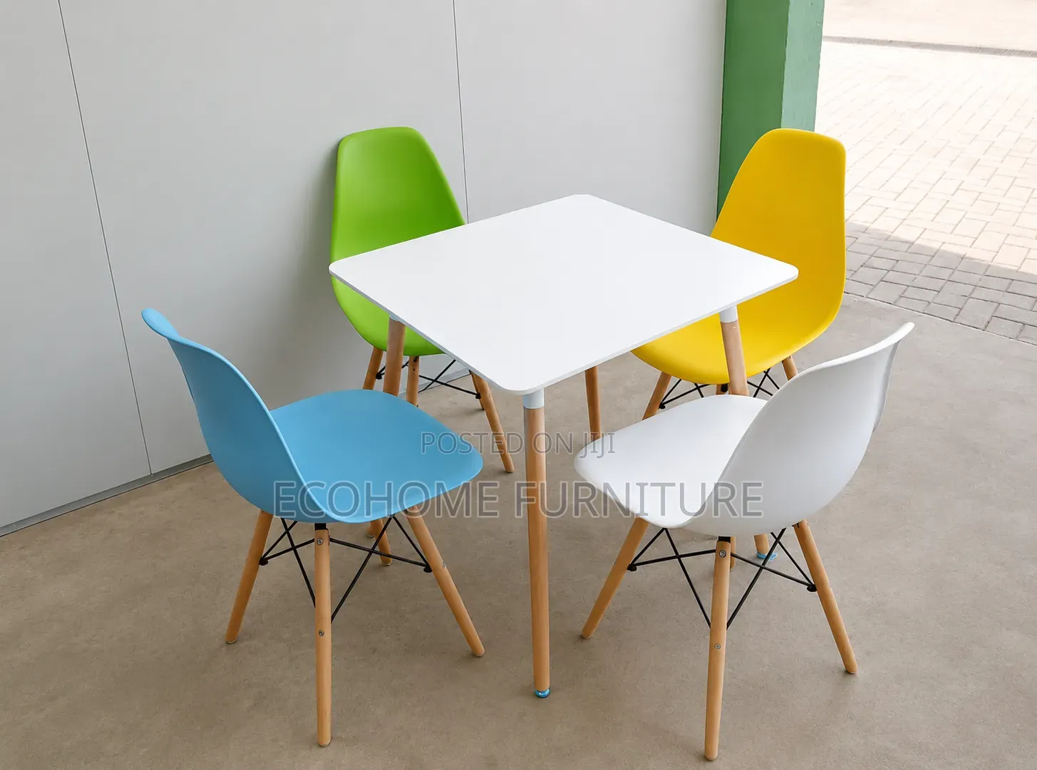 Modern 4-Seater Dining Table Set | Eames Dining Chairs| Kitchen Café