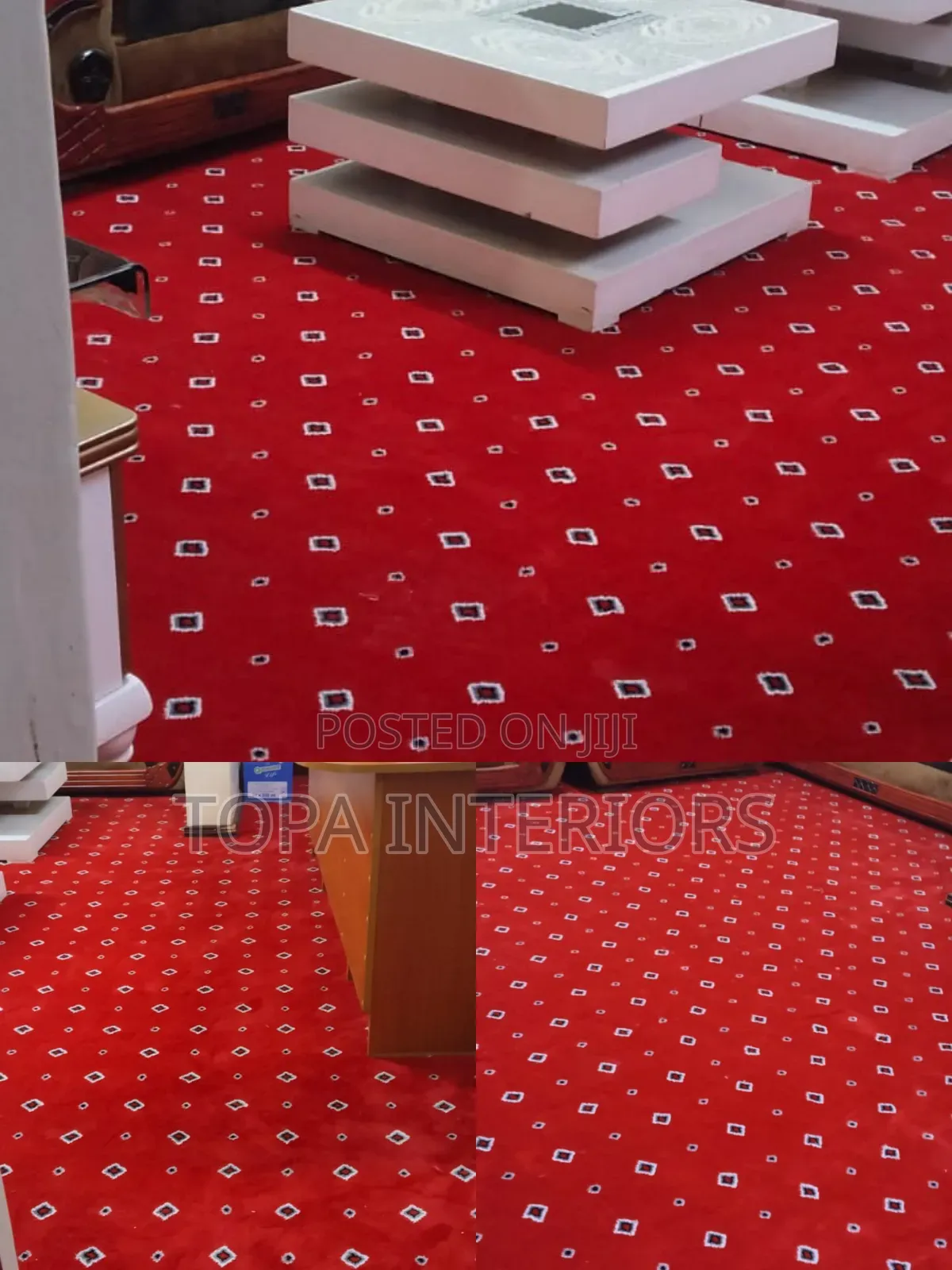 Executive Dotted Red Wall to Wall Floor Carpets
