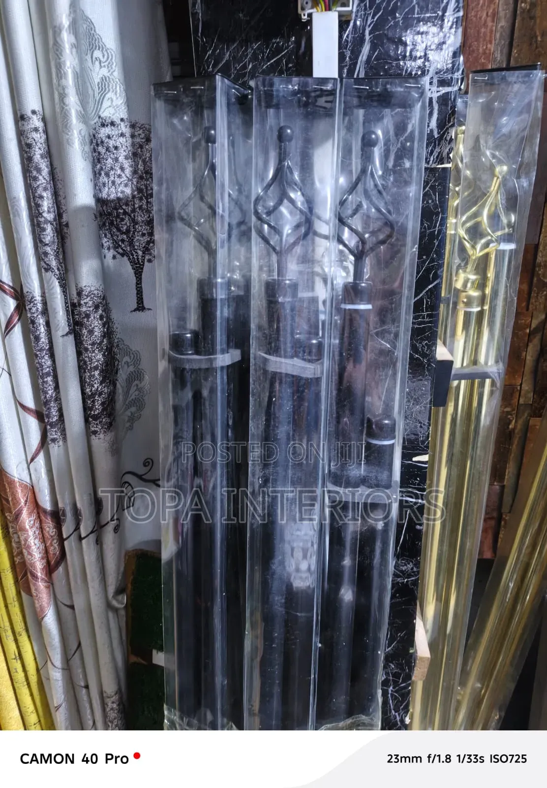 Door and Window Adjustable Chrome Pipe Design 2m Double Curtain Rods