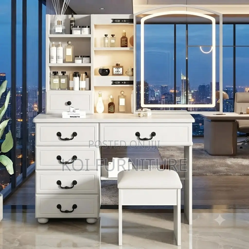 Dressers; Modern Elegant Vanity Table Set With Drawers