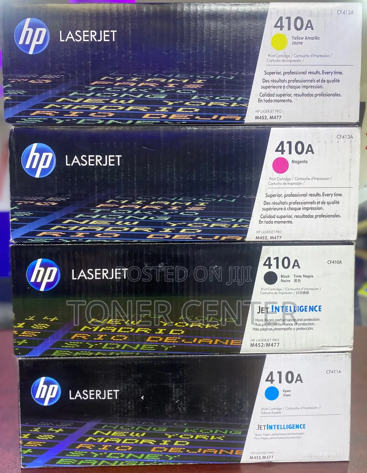 Genuine HP 410A Complete Toner Set – Black, Cyan, Yellow Magenta