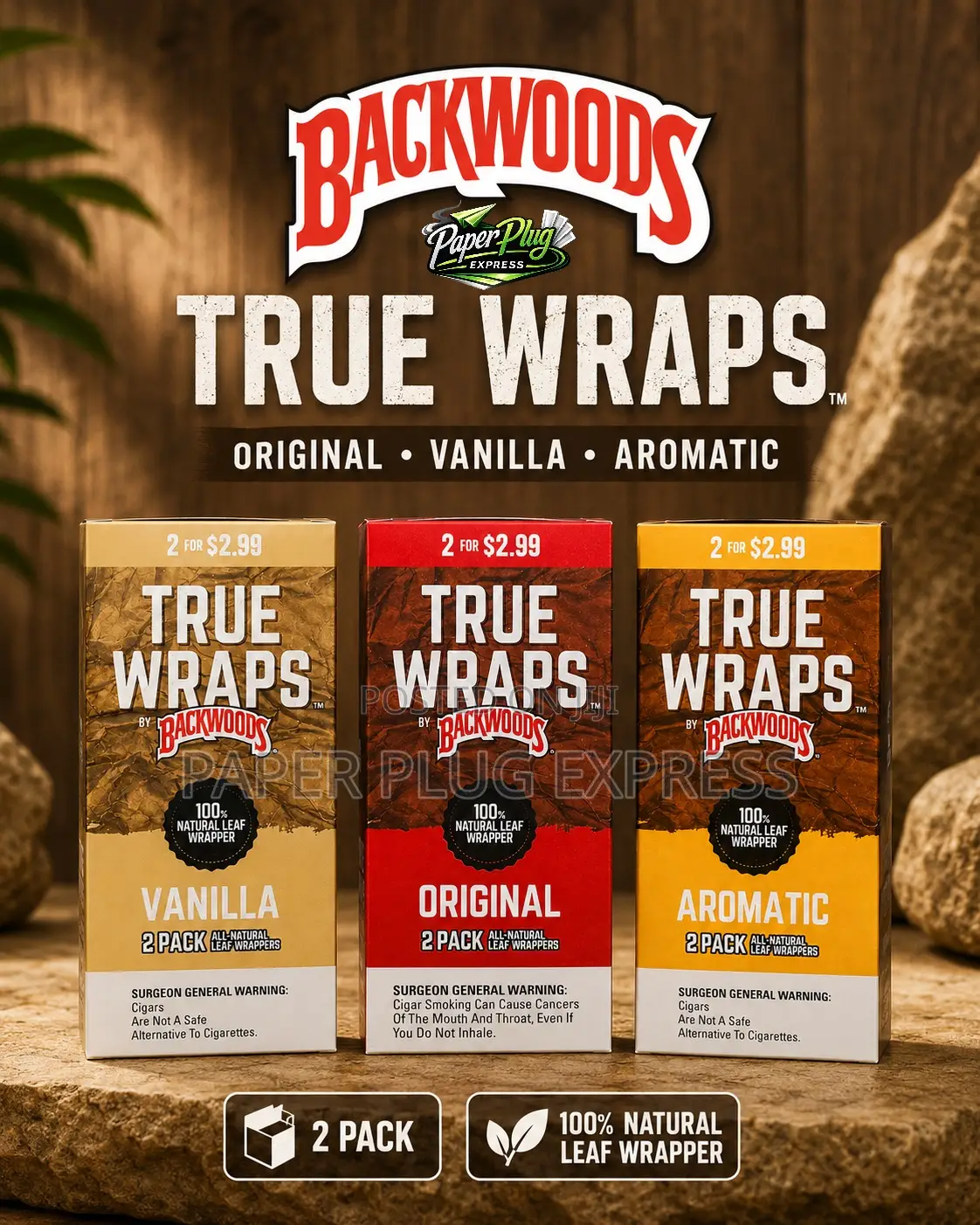 True Wraps by Backwoods - Leaf Wrapper - 2 Pack