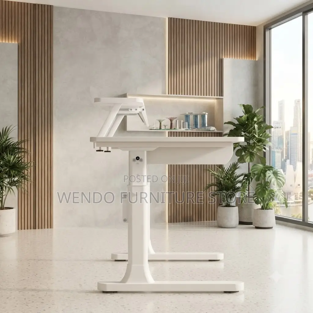 Office Desk; Adjustable White Home Office Resistant Scratch Desk