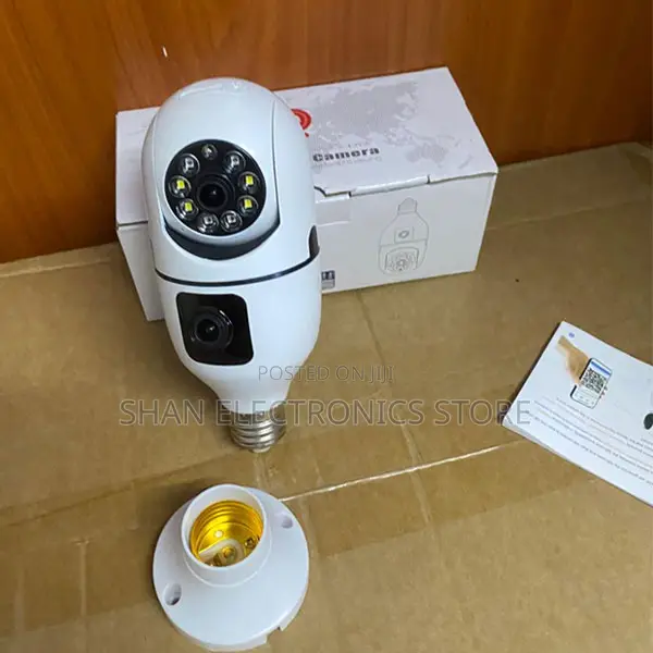 Smart 360°Home Business Security Dual Lens Pan/Tilt Control Bulb Cam