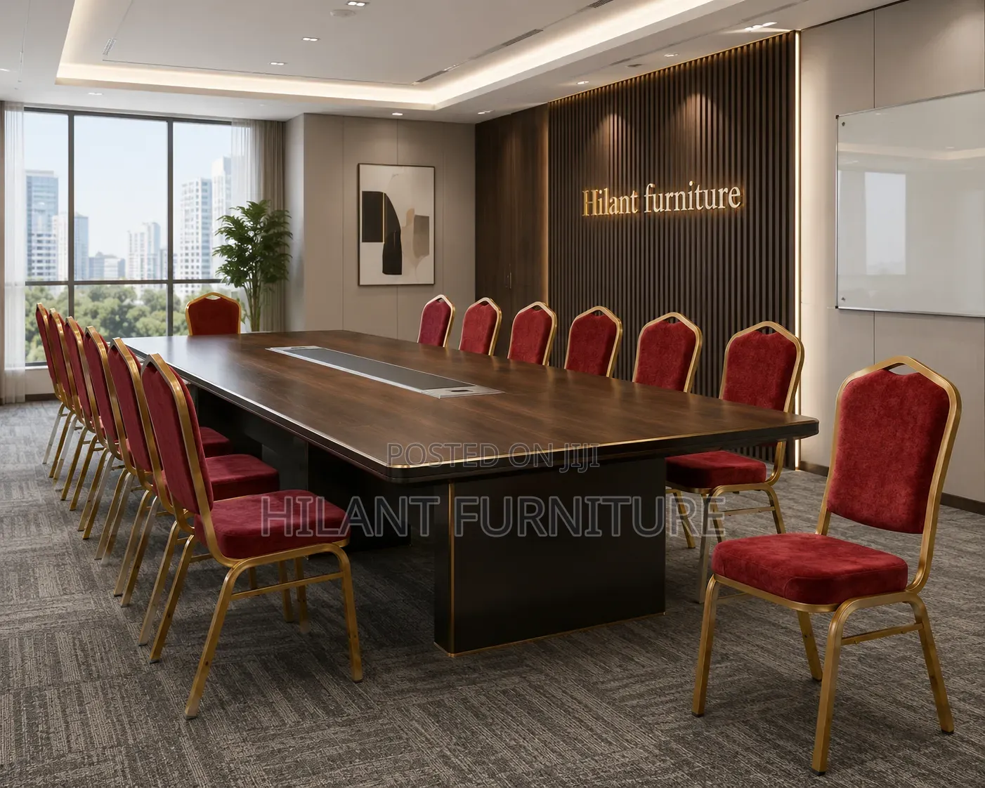 High-Density Red Conference Chair