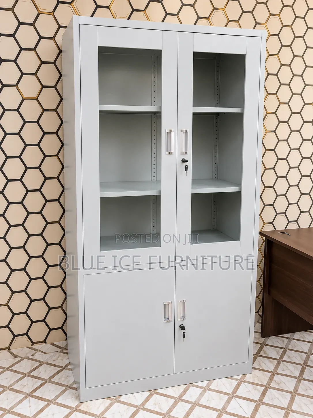 Lockable Steel Storage Glass Cabinet