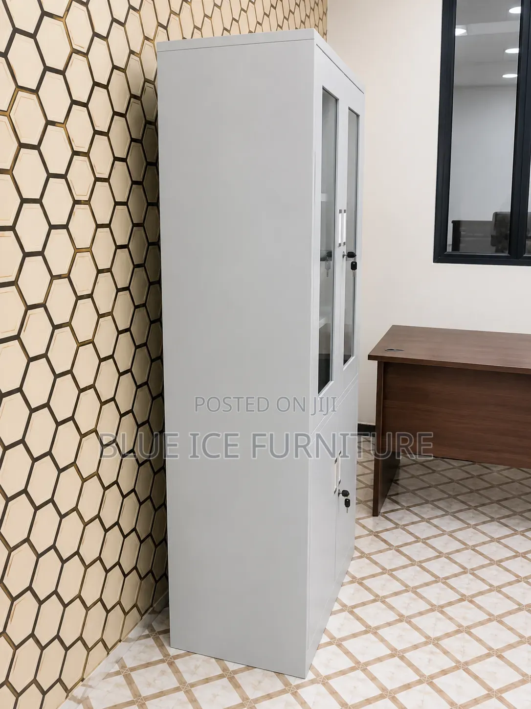 Lockable Steel Storage Glass Cabinet