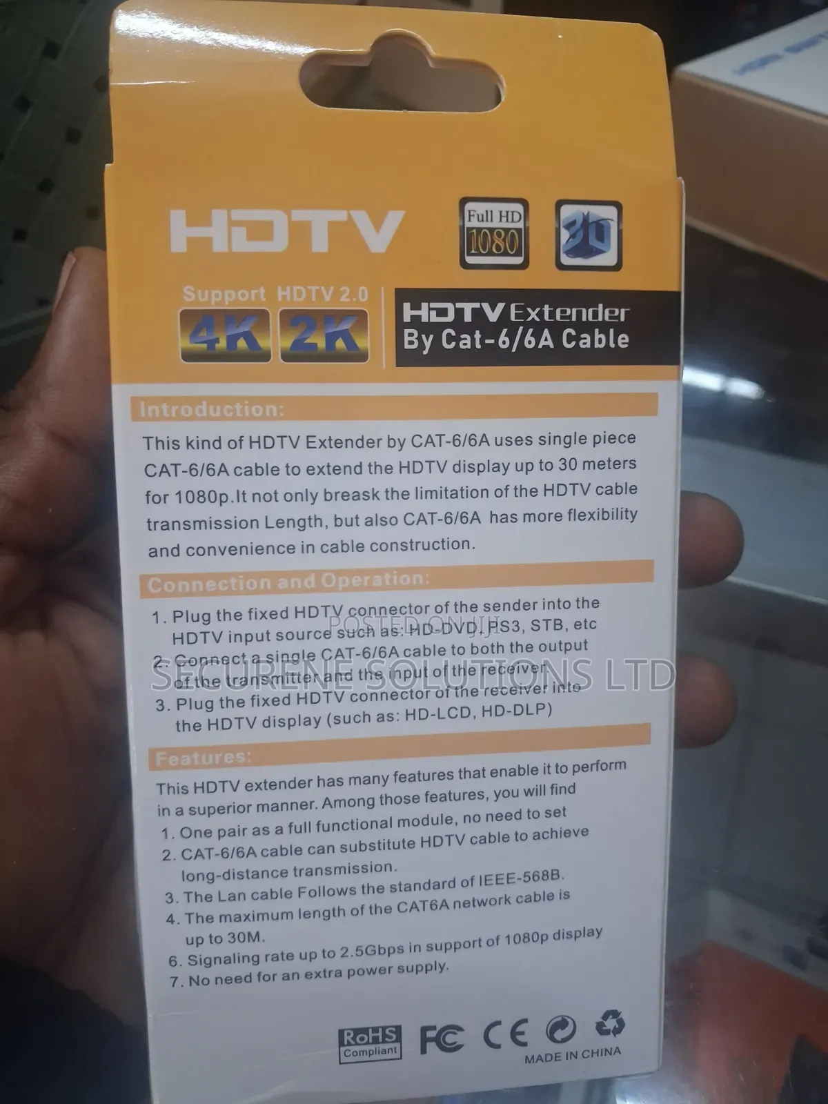 HDMI Extender Set Designed to Transmit RJ45 Ethernet Cables.