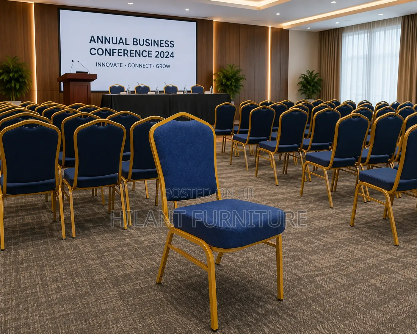 Blue High-Density Banquet Conference Chair