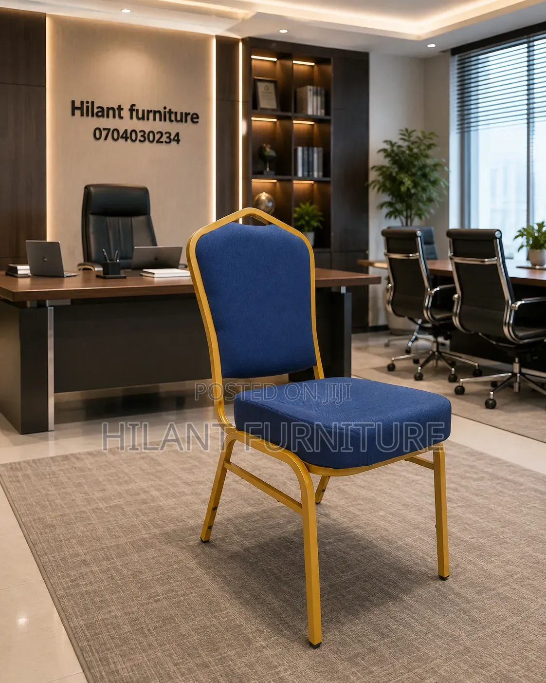 Blue High-Density Banquet Conference Chair