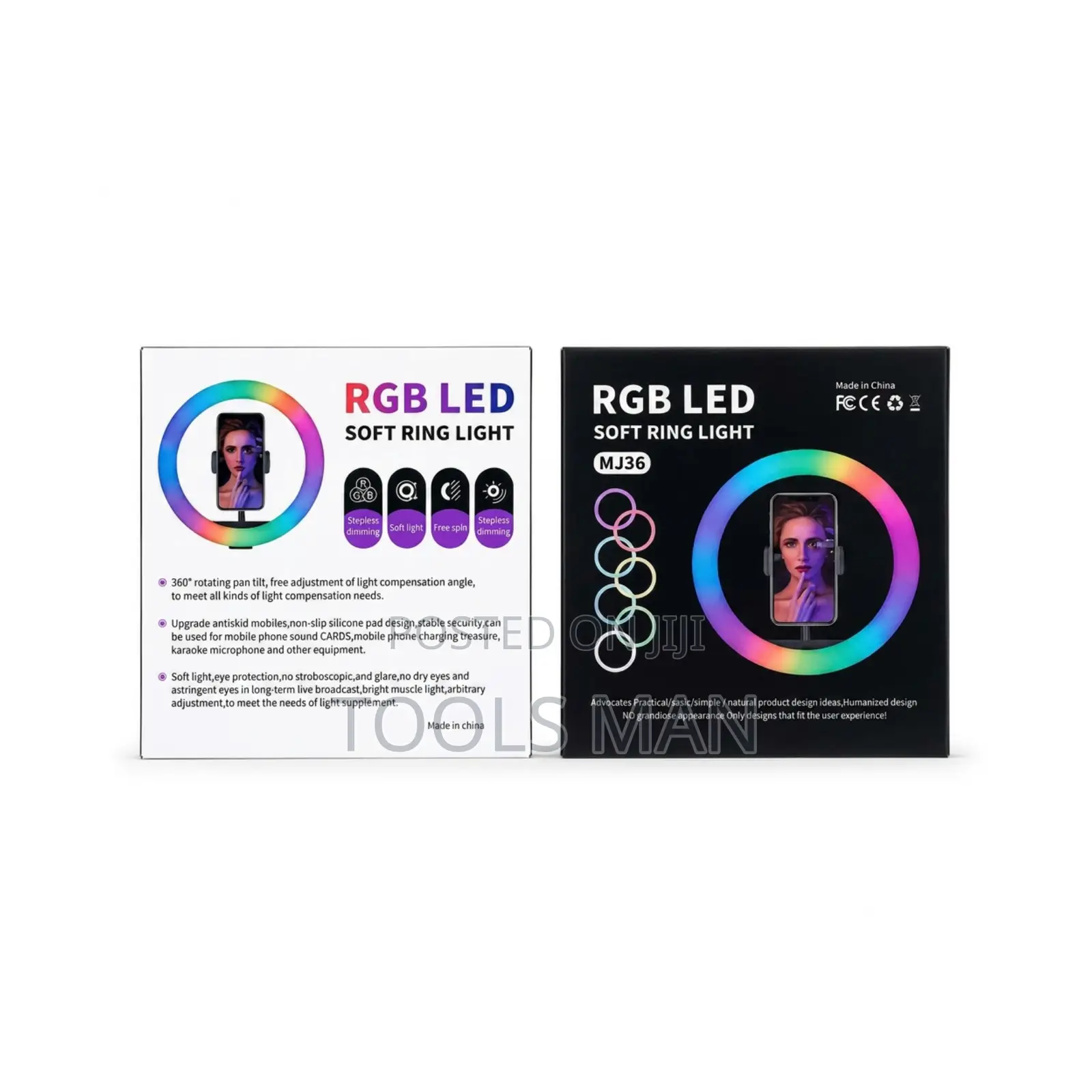 14 Inch MJ36 RGB LED Soft Ring Light for Phone TikTok Live Streaming