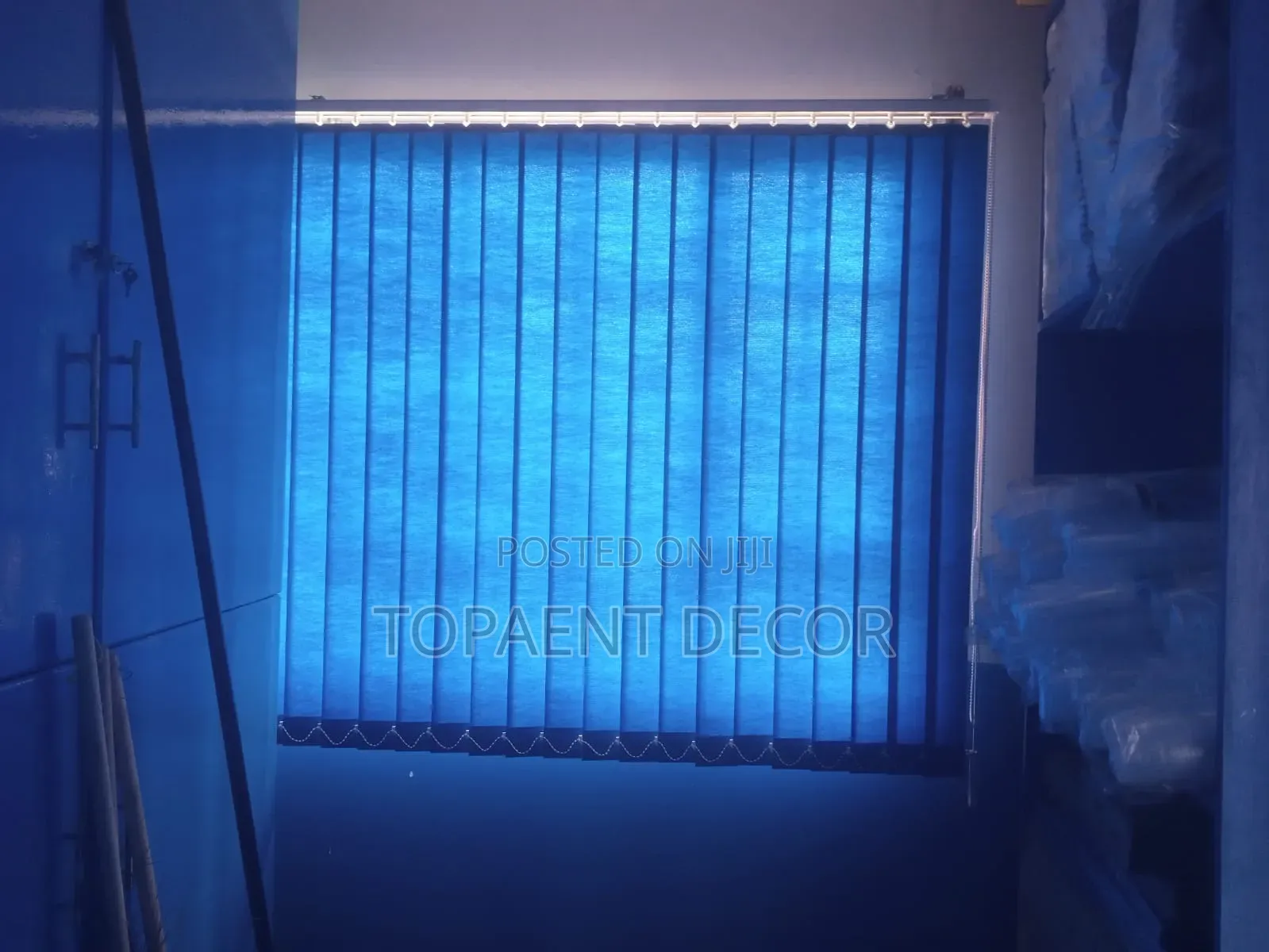 Blue Non Fade Vertical Office Blinds