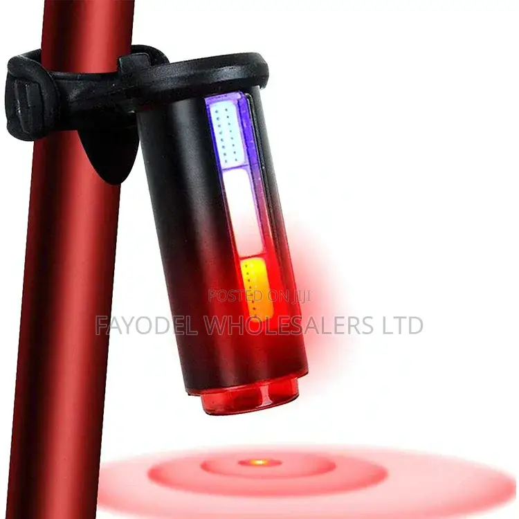Rechargeable COB LED Bicycle Tail Light With Ground Warning Light