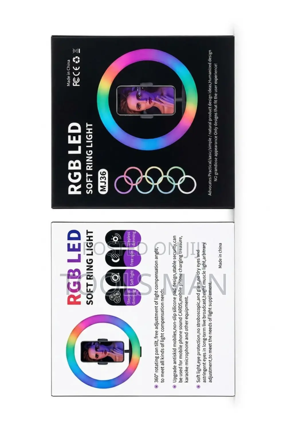 14 Inch MJ36 RGB LED Soft Ring Light for Phone TikTok Live Streaming